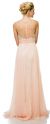 Jeweled Mesh Top Floor Length Formal Prom Dress back in Peach